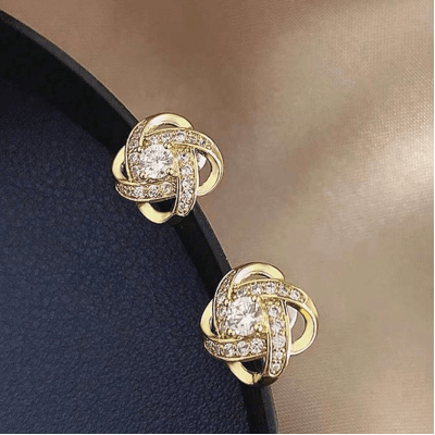 Brincos Dourados Encanto Cristal